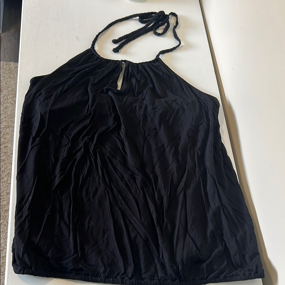 Elegant Black Halter Top